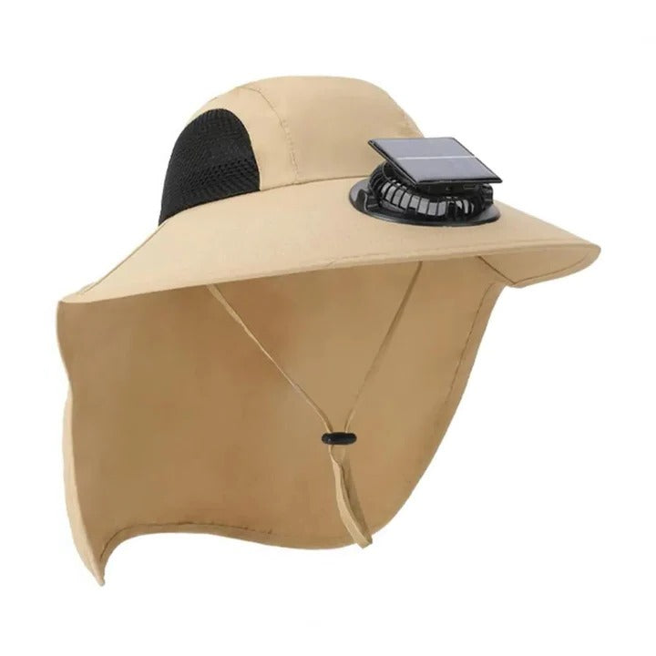 Solar Fan Hat with Wide Brim UV Protection