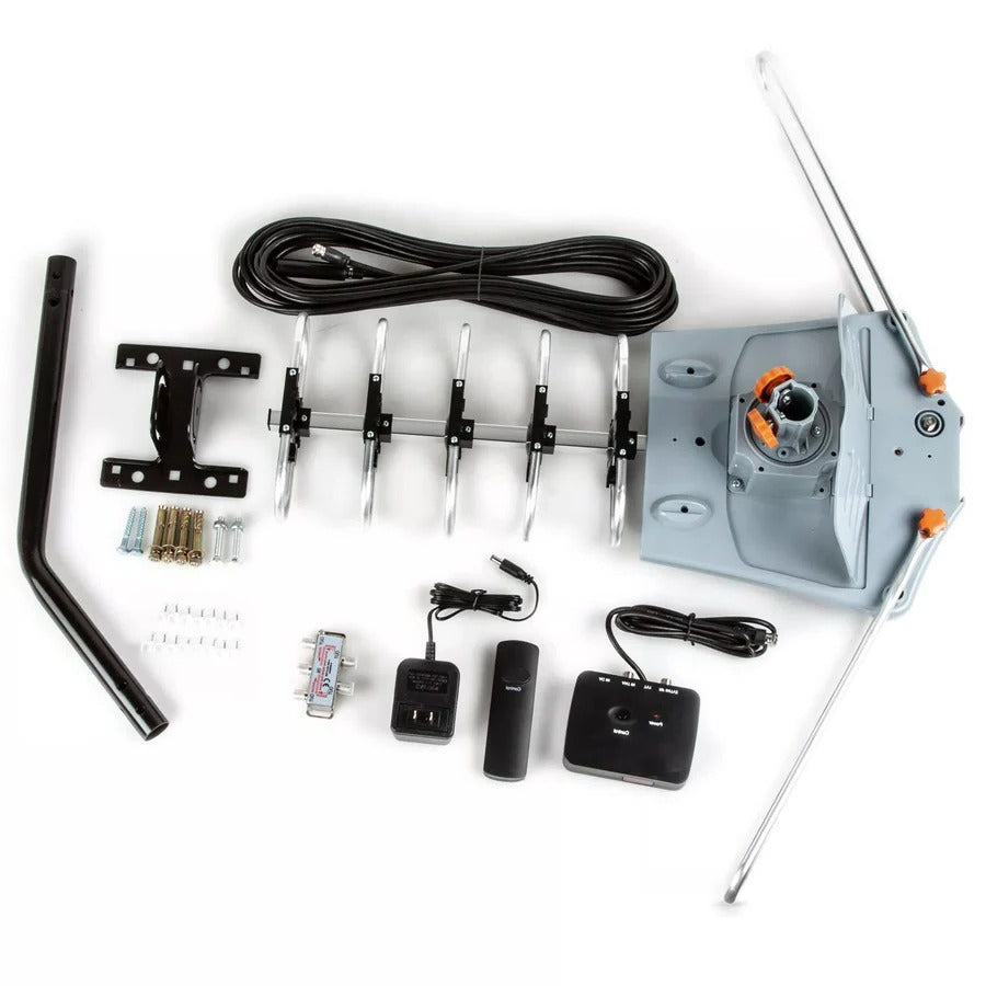 Long Range Digital HD TV Antenna with Full 360 Directional Motor and Mounting Pole