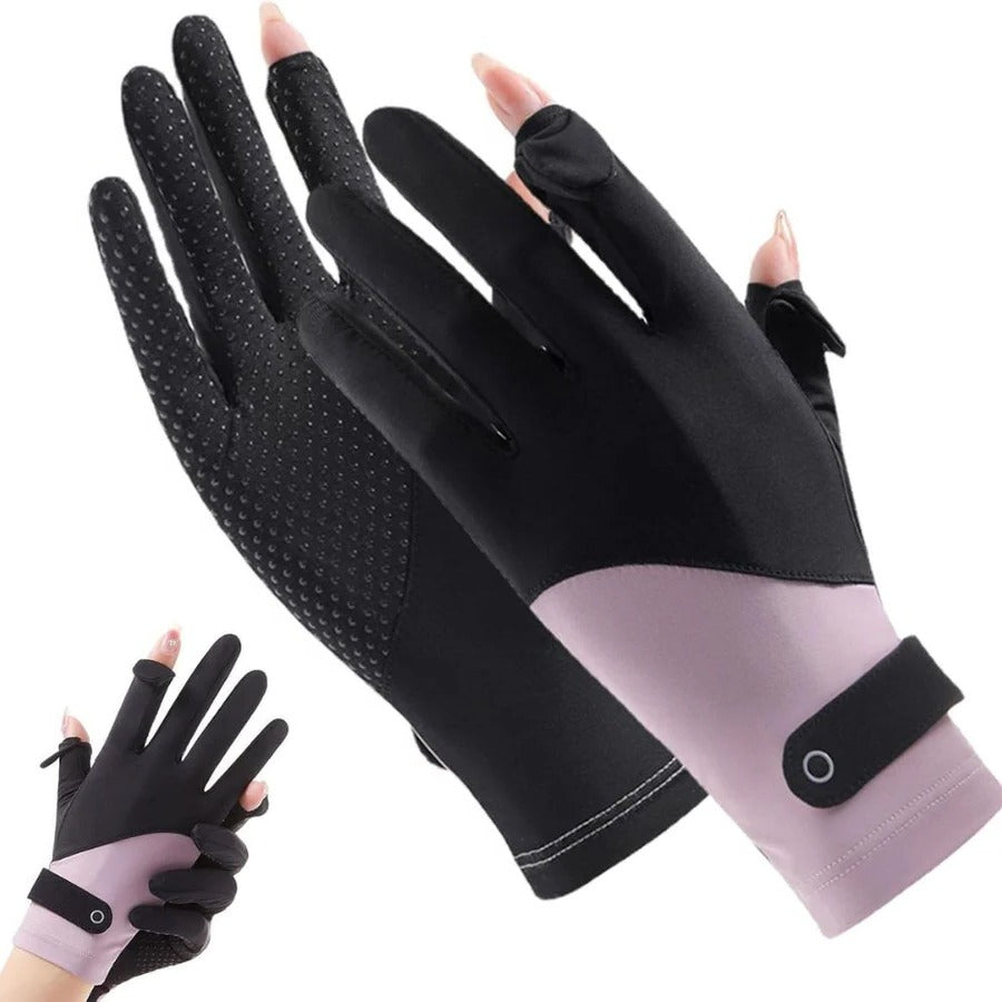 Womens Breathable UV Sun Protection Driving Gloves