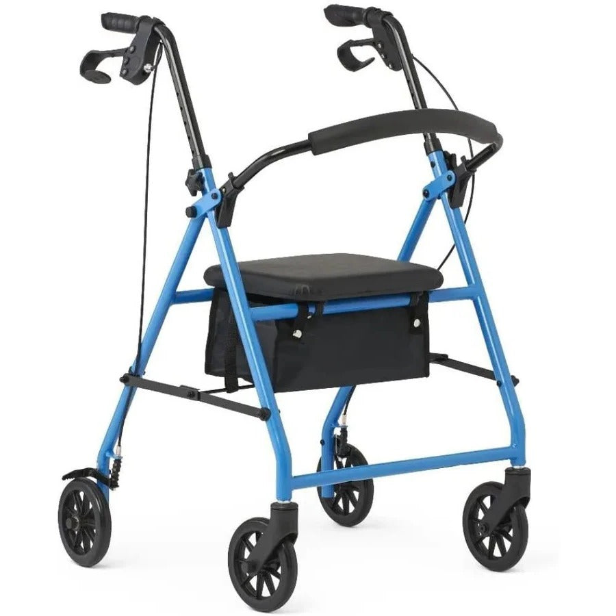 Folding Lightweight Steel Rollator with Seat