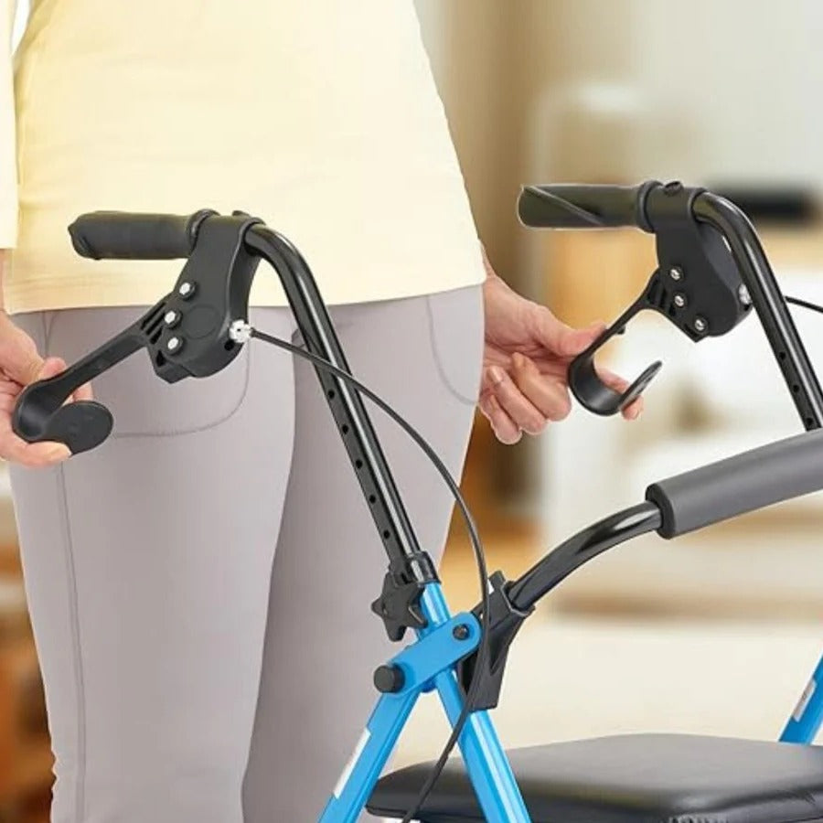 Folding Lightweight Steel Rollator with Seat