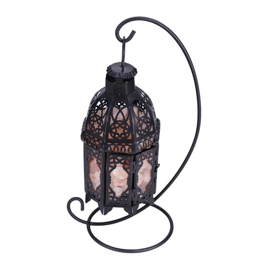 Vintage Iron Salt Rock Tabletop Lamp