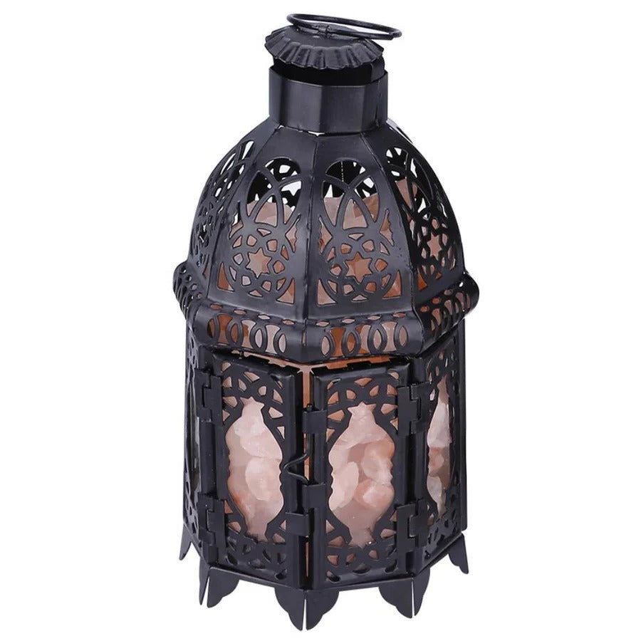 Vintage Iron Salt Rock Tabletop Lamp