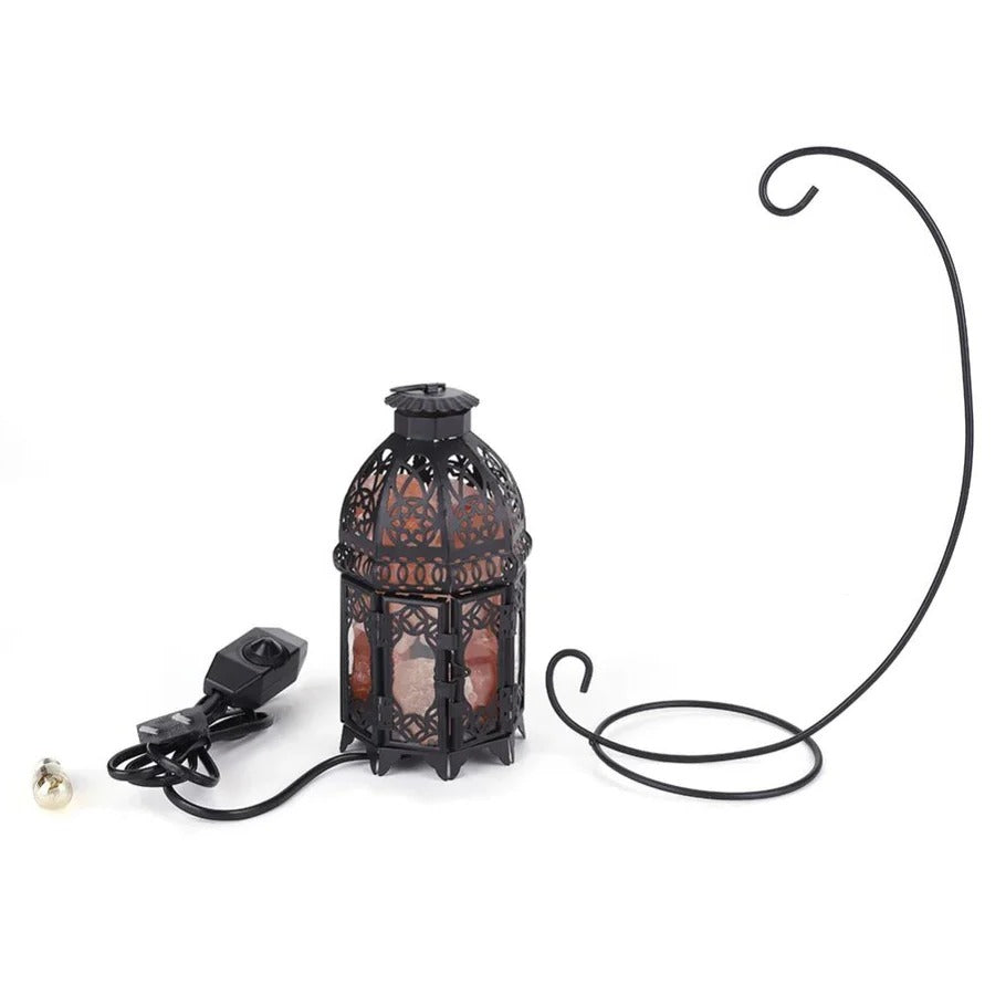 Vintage Iron Salt Rock Tabletop Lamp