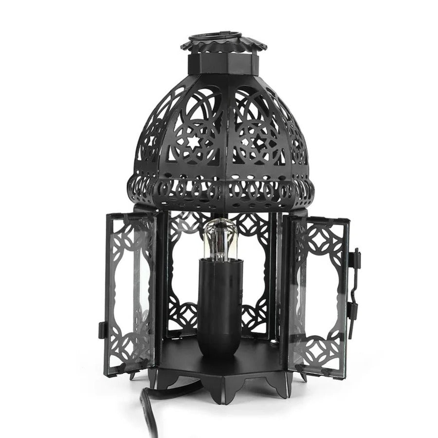 Vintage Iron Salt Rock Tabletop Lamp