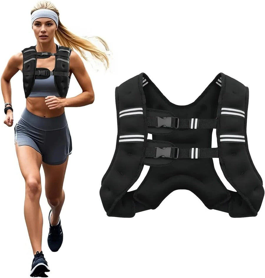 Adjustable Weighted Vest with Reflective Stripes