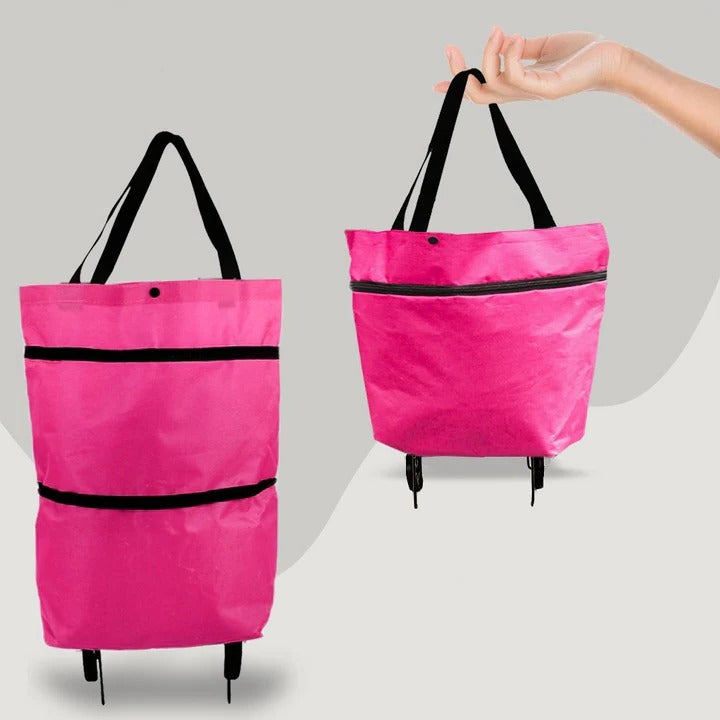 2 in 1 Foldable Shopping Bag with Wheels