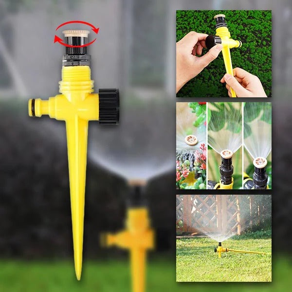 360° Garden Sprinkler, Water-Saving with Adjustable Spray Patterns