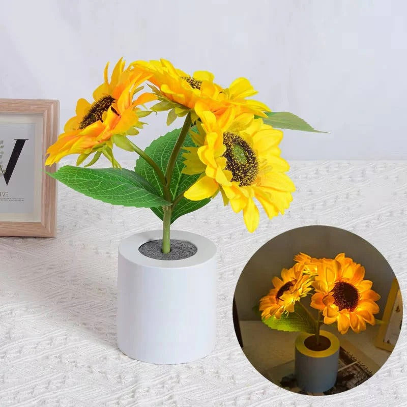 Sunflower Lamp Decorative LED Night Light for Bedroom and Living Room