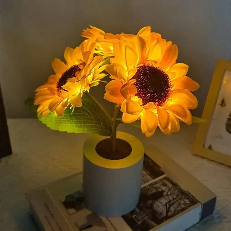 Sunflower Lamp Decorative LED Night Light for Bedroom and Living Room