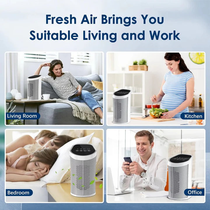FreshFlow Compact HEPA Air Purifier for Bedrooms