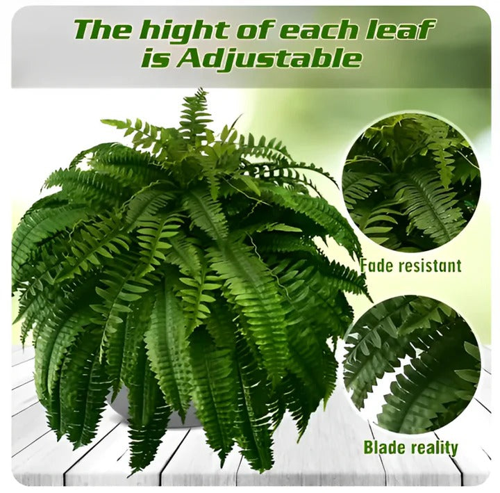 Artificial Boston Fern – UV-Resistant Hanging Plant for Outdoor Décor