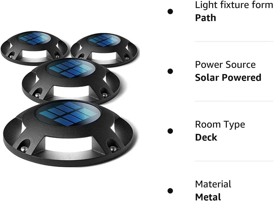 6 LED Solar Driveway Dock Deck Lights Outdoor Waterproof Pathway Garden Landscap allveramart