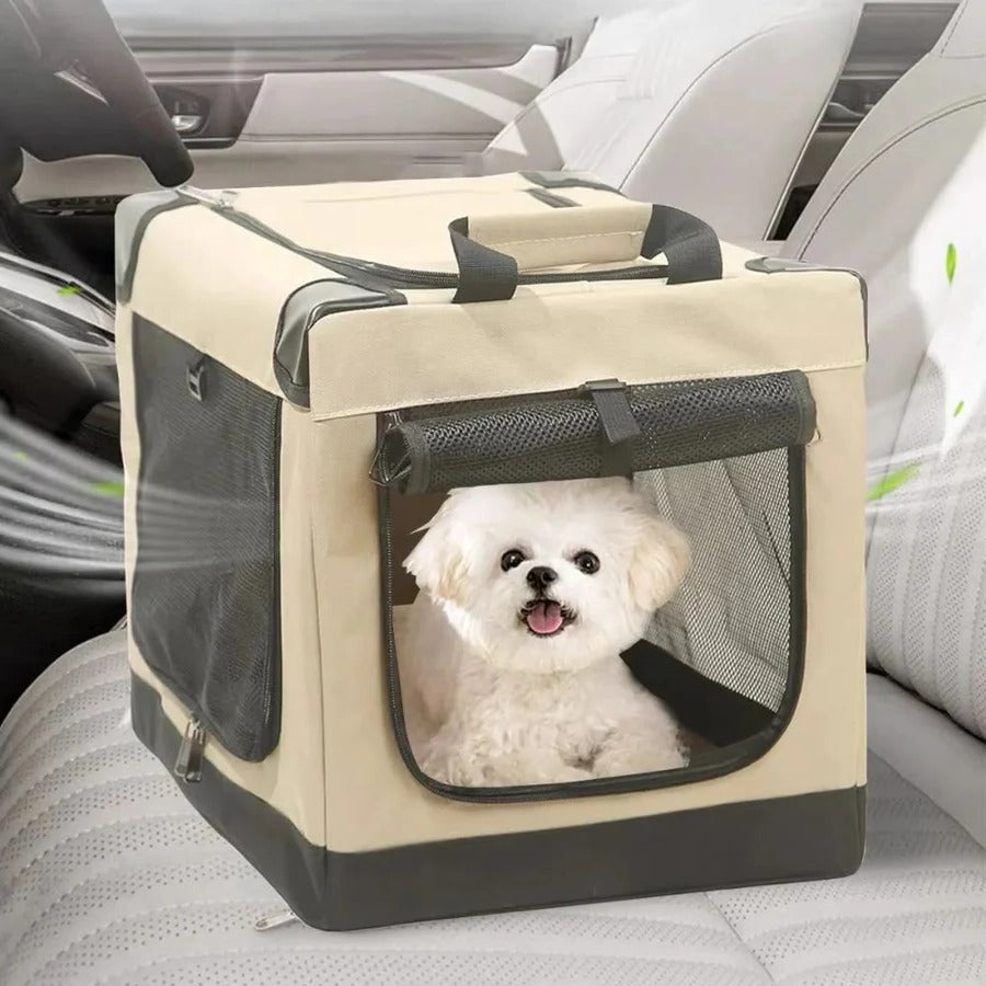 Illustration of Portable Dog Crate That Fits Small Corners