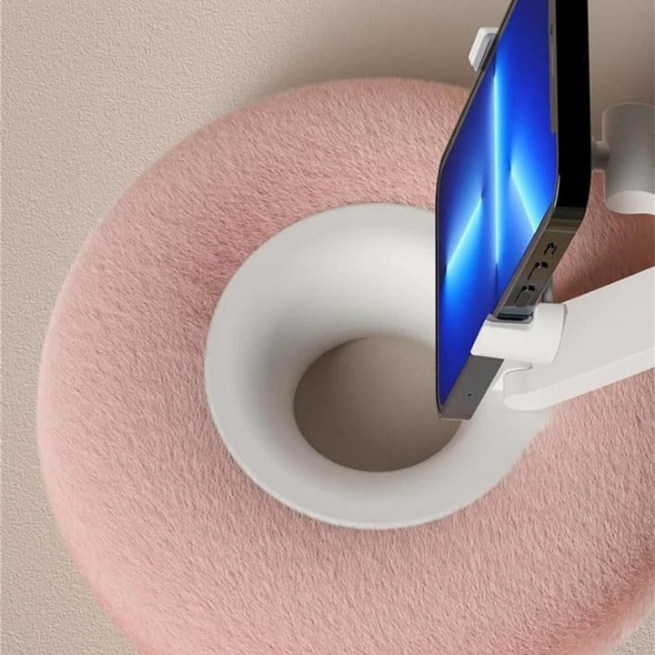 Bed Reading Pillow, Plush Fabric with Integrated Phone Holder