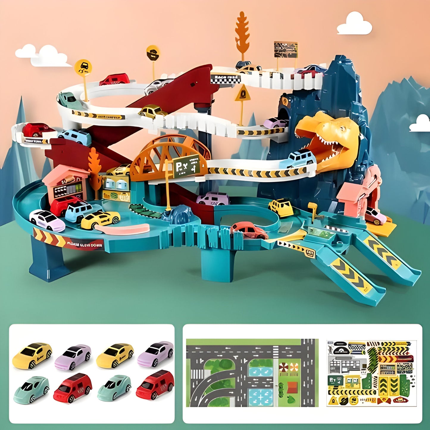 Kids Dinosaur Race Track, Flexible Adventure Set