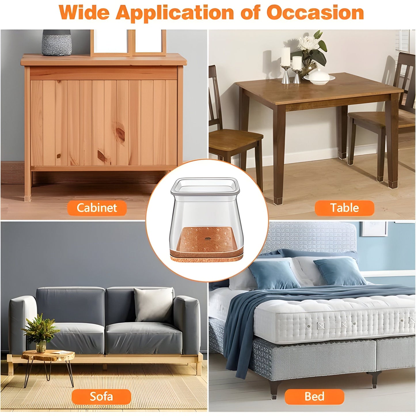 Silicone Protectors for Square Furniture Legs