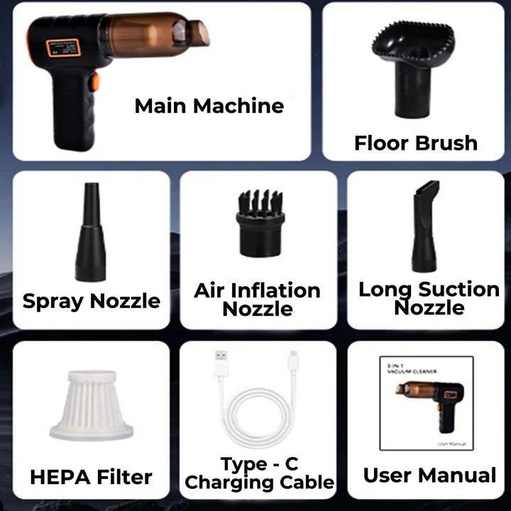 Rechargeable Cordless Car Vacuum Cleaner with Powerful Suction