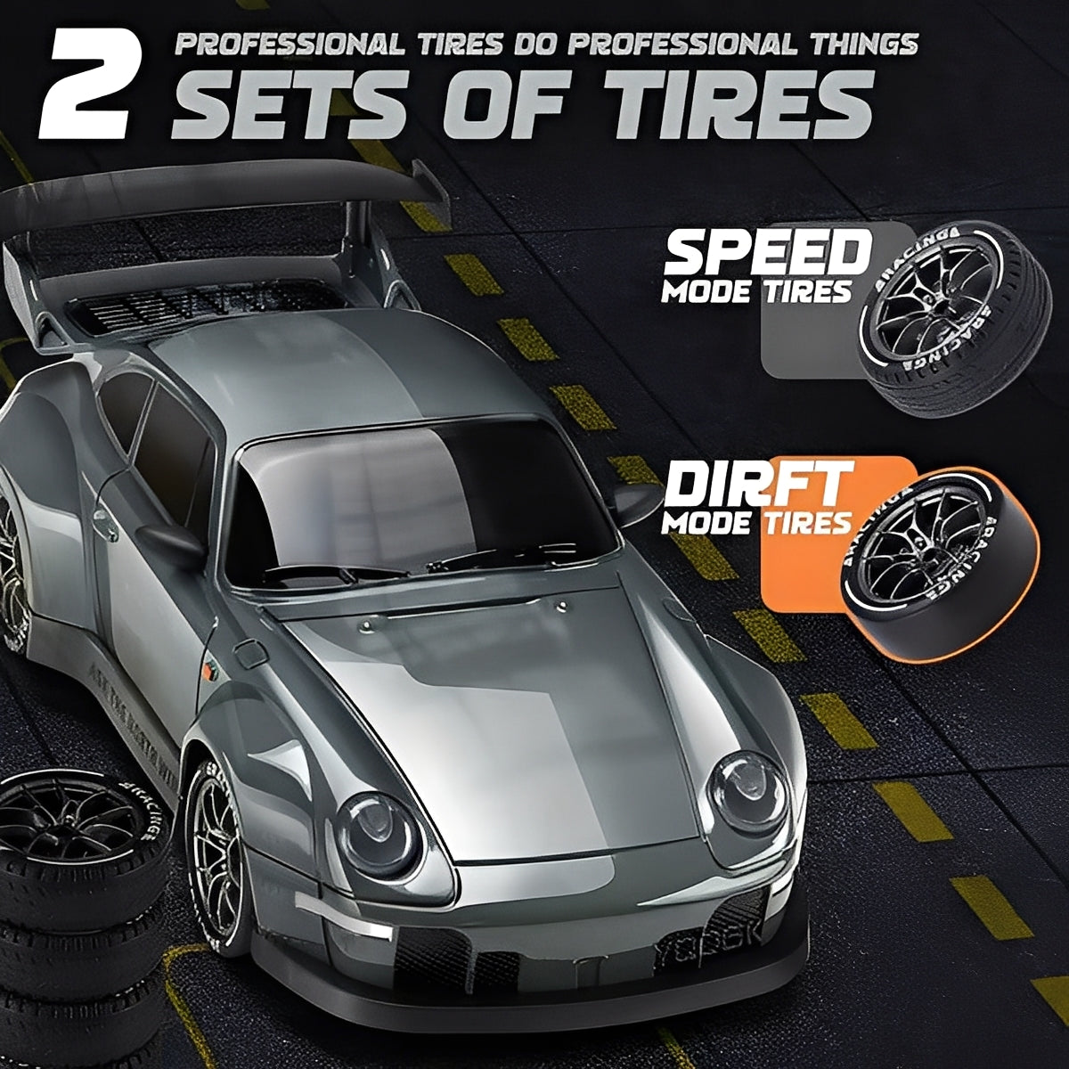 4WD RC Car Retro Style with LED Lights for Racing