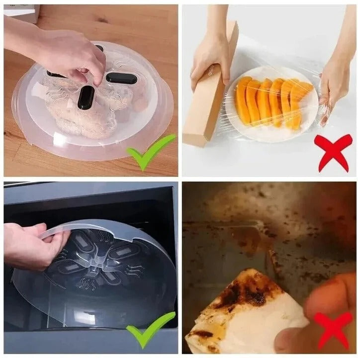 Magnetic Microwave Splatter Guard and Food Cover