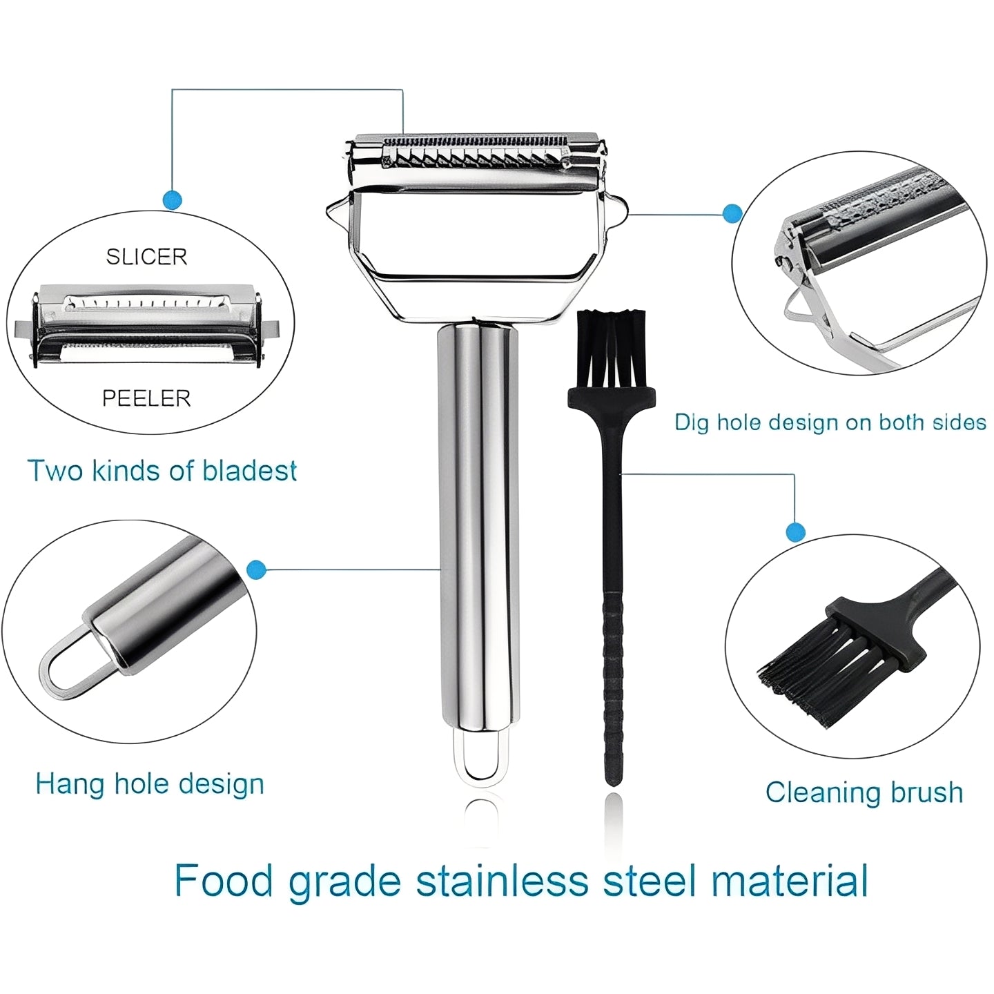 Stainless Steel Peeler and Julienne Cutter Potato Carrot Grater