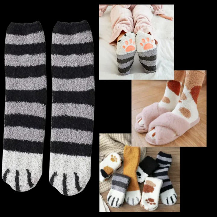 Winter Socks Cat Paw Design for Women and Teens