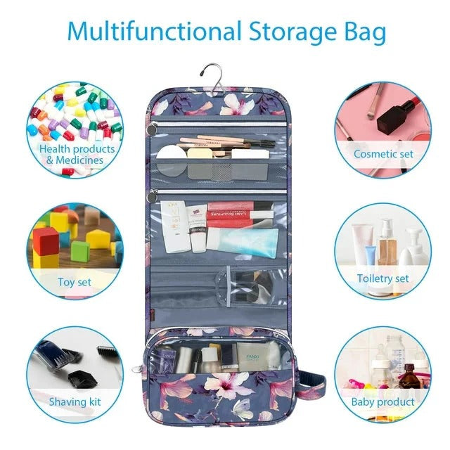 Travel Hanging Makeup Organizer Pouch for Cosmetics and Storage