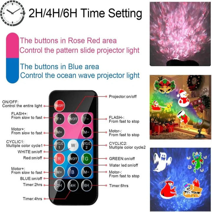 Festive Christmas Projector Lights featuring Multi-Color LED Display