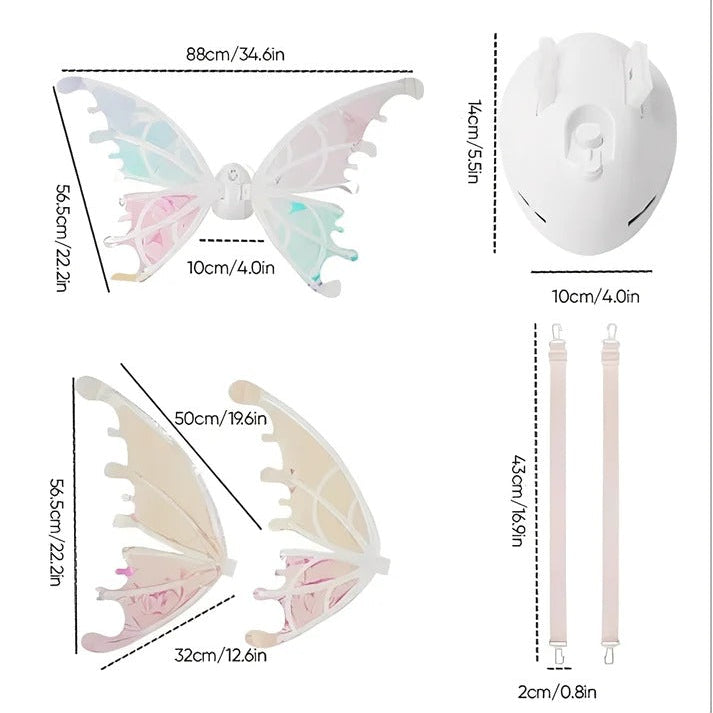 Kids Light Up Fairy Wings, Animated Costume Accessory for Pretend Play