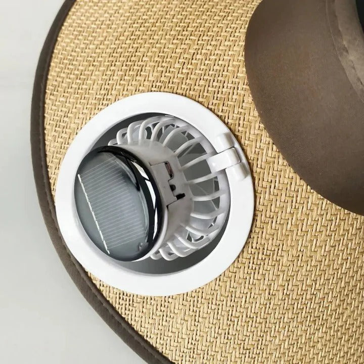 Wide Brim Sun Hat with Solar Powered Fan