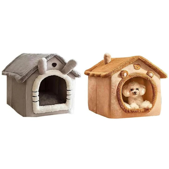 Indoor Cat House with Plush Cushion