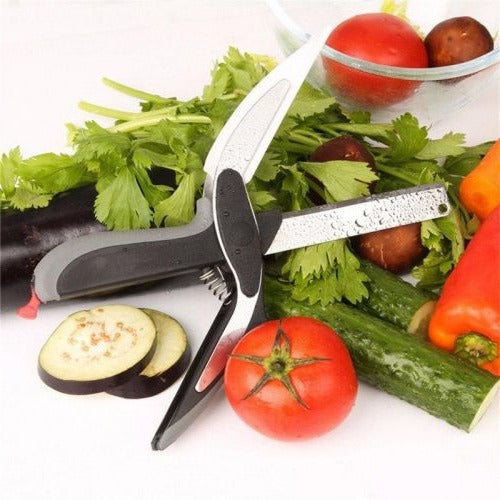 Hinged 2 in 1 Food Chopper in 304 Stainless Steel and ABS with Locking Hinge and Silicone Grips