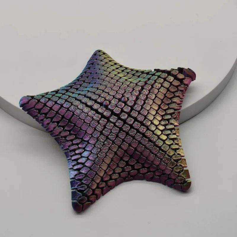 3D Printed Jointed Sea Star Sensory Toy with Flexible Articulated Segments for Desk Fidgeting