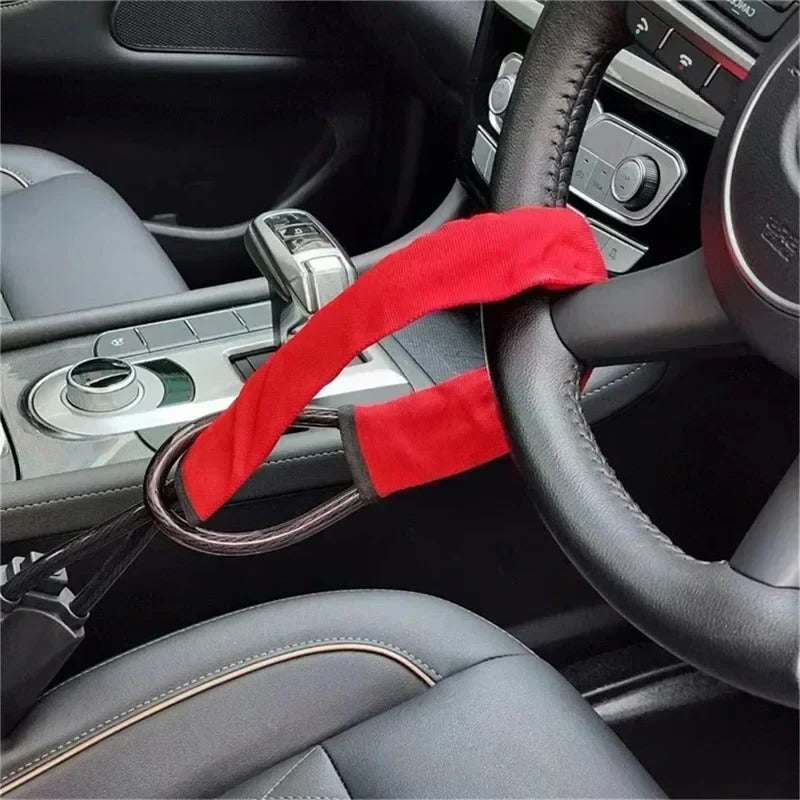 Universal Car Steering Wheel Lock with Seat Belt Security