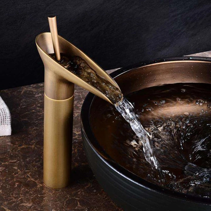 Antique-Style Waterfall Bathroom Faucet