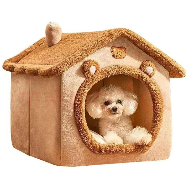 Indoor Cat House with Plush Cushion