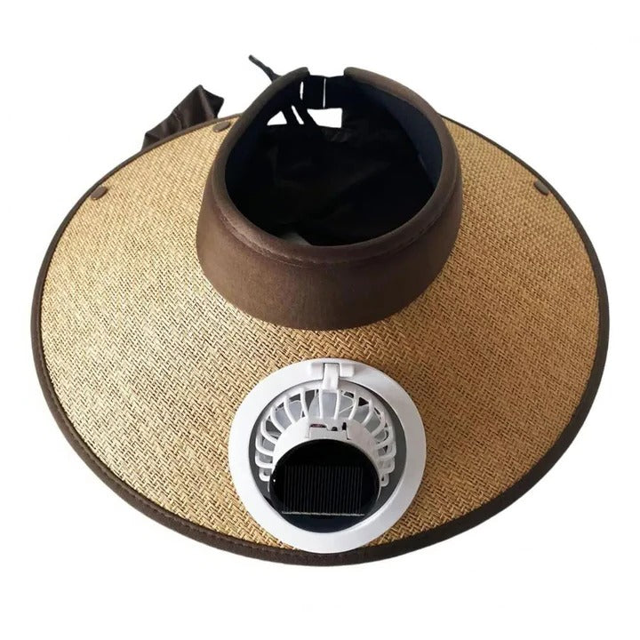 Wide Brim Sun Hat with Solar Powered Fan