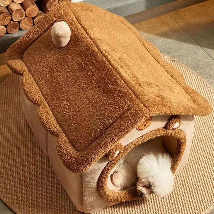 Indoor Cat House with Plush Cushion