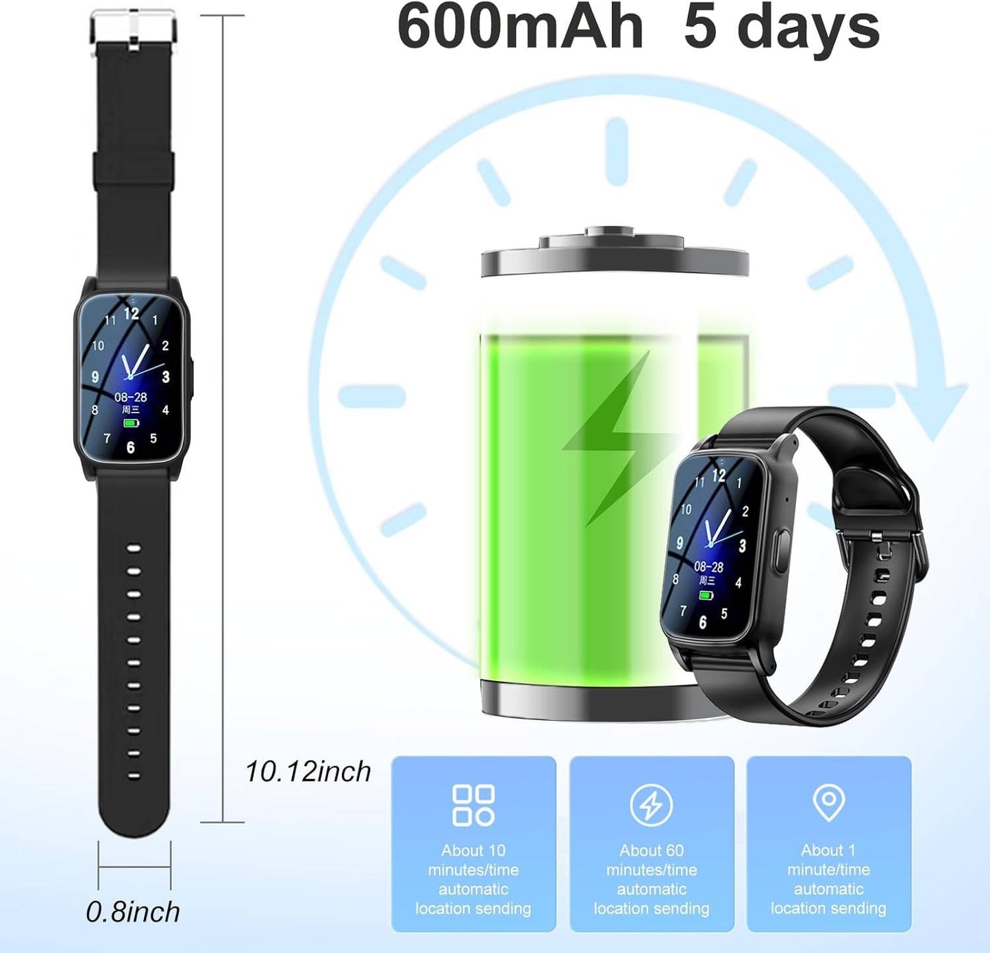 4G GPS Smart Watch with Location Tracking and SOS Calling