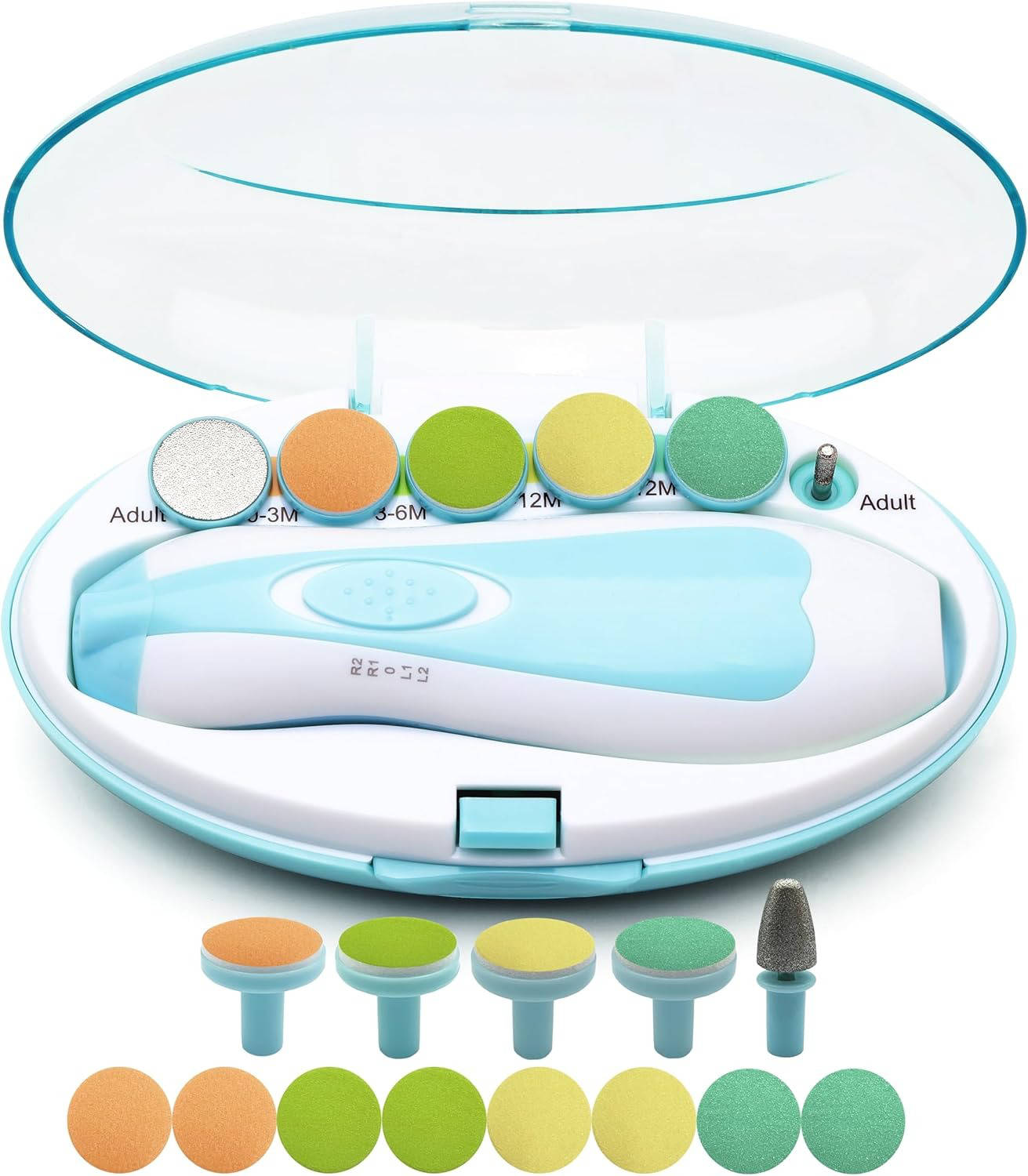 21 in 1 Baby Nail Trimmer for Newborns & Toddlers, Safe Electric Baby Nail File Kit