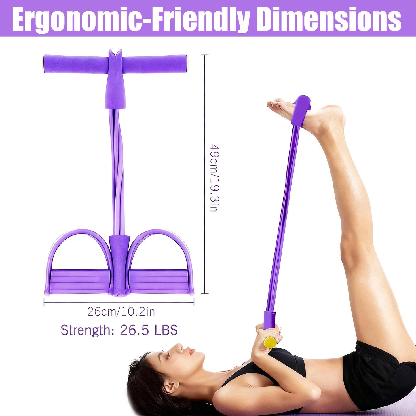 Adjustable Pedal Resistance Band, Pull Rope Exercise Equipment, Detachable Handles, Home Gym
