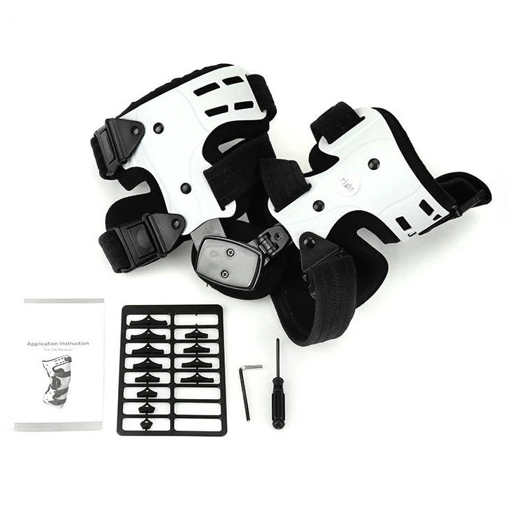 Adjustable Hinged Knee Support Brace with Aluminum Frame and Side Buckles