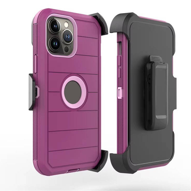 Shockproof Defender Case for iPhone 15 16 17 Pro Max, Heavy Duty 4 Layer Phone Case with Holster Kickstand