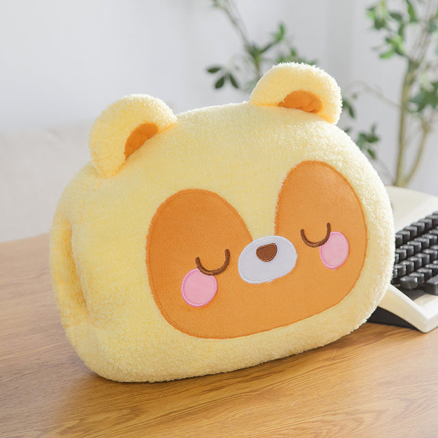 Animal Hand Warmer Pillow with Dual Side Openings and PP Cotton Filling, 5 Designs