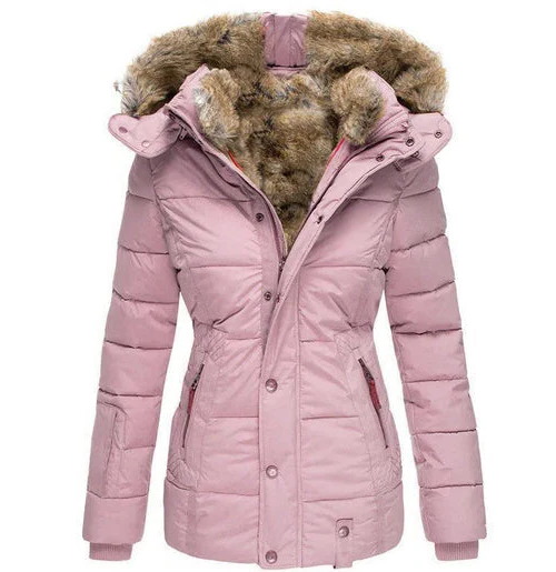 Hooded Winter Coat with Fleece Lining and Water Resistant Shell