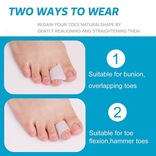 6 Pack Hammer Toe Corrector Splint with Toe Spacers for Bunions and Curled Toes in Men and Women