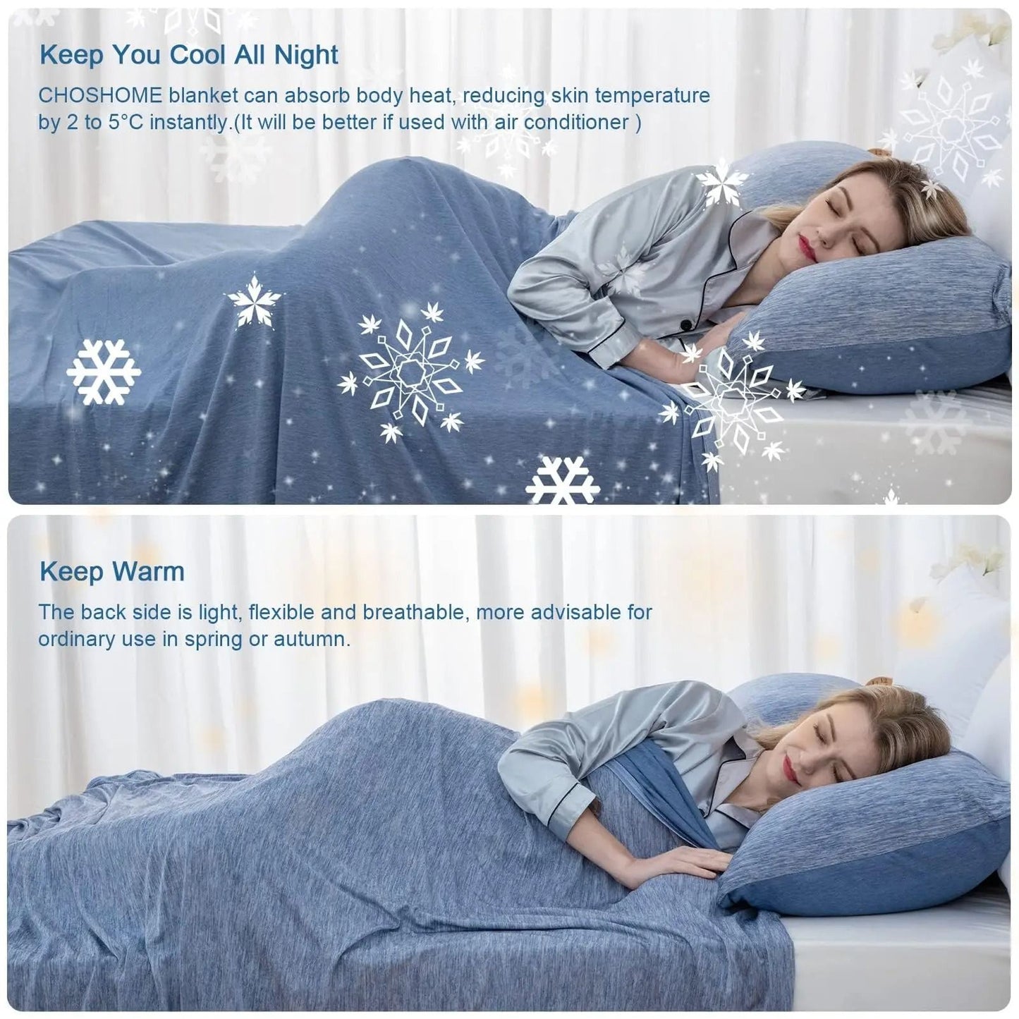 Cool-Touch Weighted Blanket with Breathable Fabric for Night Sweats