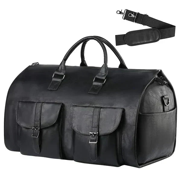 Convertible Garment Carrier Duffle with Shoe Compartment and Padded Shoulder Strap
