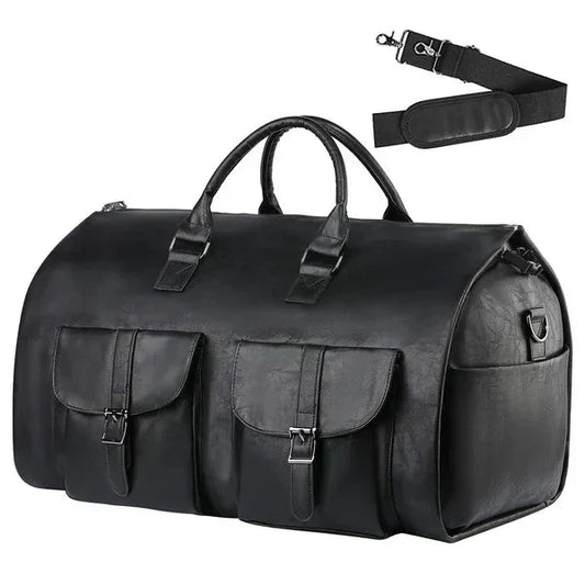 Convertible Garment Carrier Duffle with Shoe Compartment and Padded Shoulder Strap