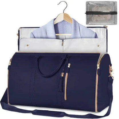 Garment Bag with Multiple Interior Pockets and Dual Carry Handles for Travel